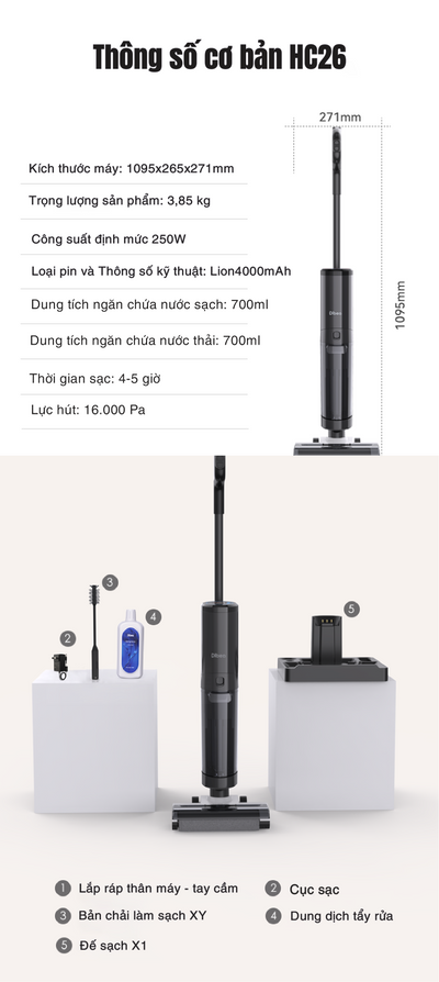 Máy lau sàn 2in1 HC26